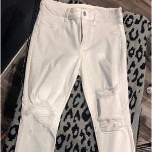 American eagle distressed white jeans